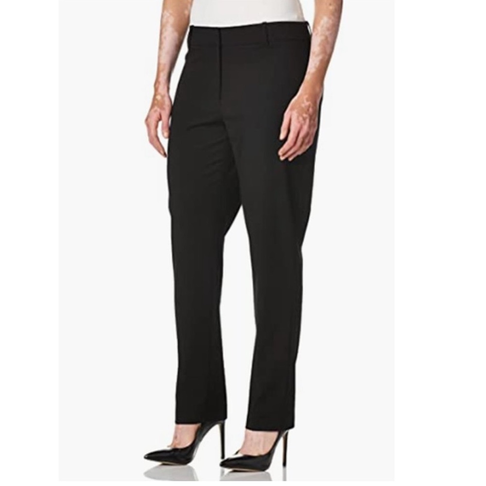 Calvin Klein Slim fit black pants with leathered like pocket accent size 16